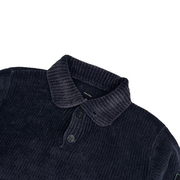 Stone Island Vintage 1995 Navy Chenille Knit Pullover - Medium