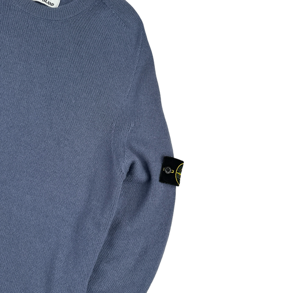 Stone Island Purple Lambs Wool Crewneck Knitted Jumper - Large
