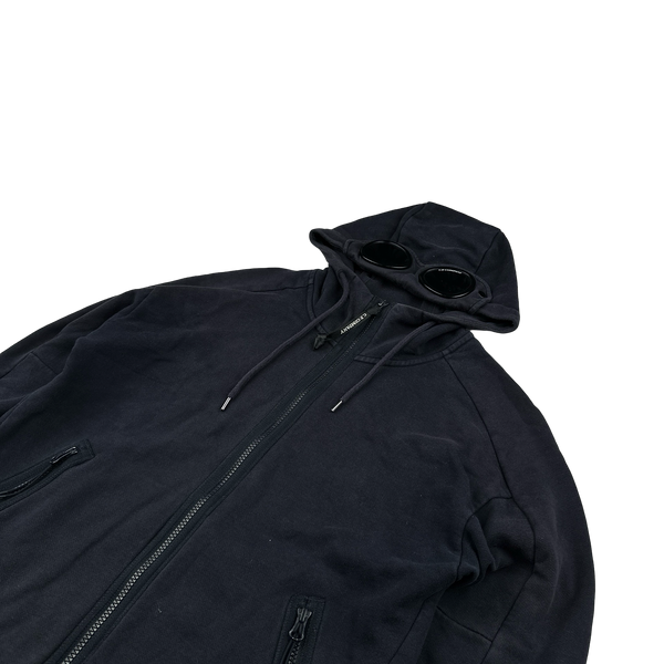 CP Company Navy Goggle Cotton Hoodie - Small