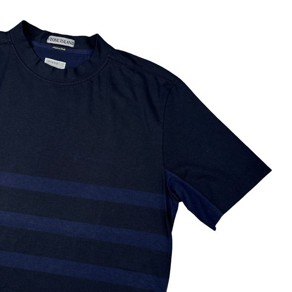 Stone Island Vintage Spellout Striped Short Sleeve T Shirt - XL