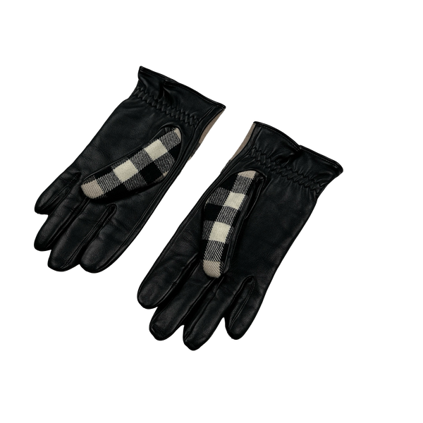 Burberry Leather Nova Check Gloves