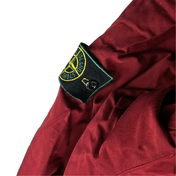 Stone Island Vintage 90s Red Raso Gommato Velour Dutch Rope Jacket - XL