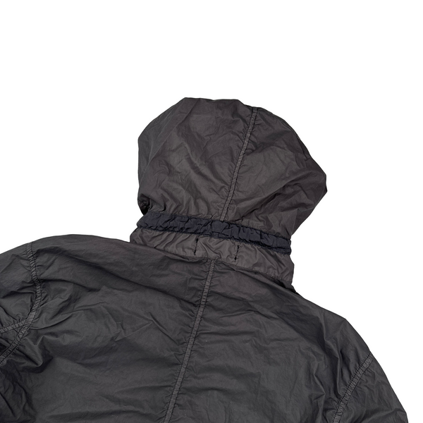 Stone Island Grey Lamy Velour Hooded Jacket - Large