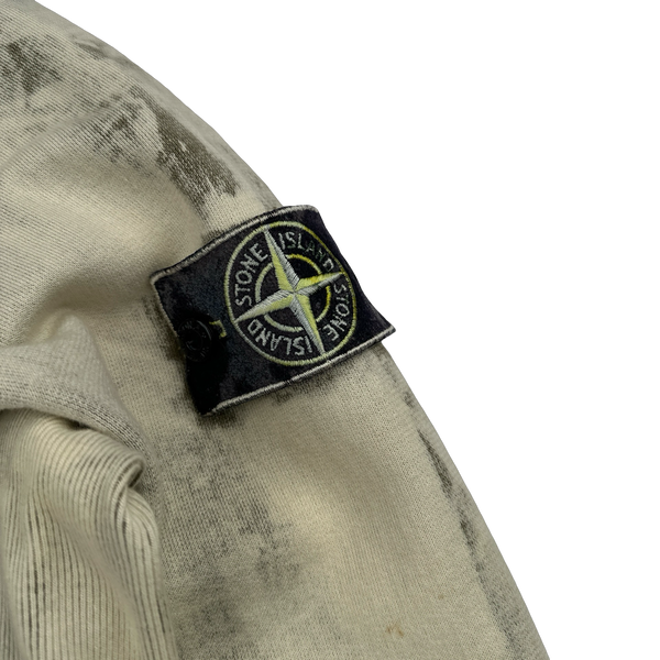 Stone Island 2017 Khaki Hand Corrosion Pullover Hoodie - Medium