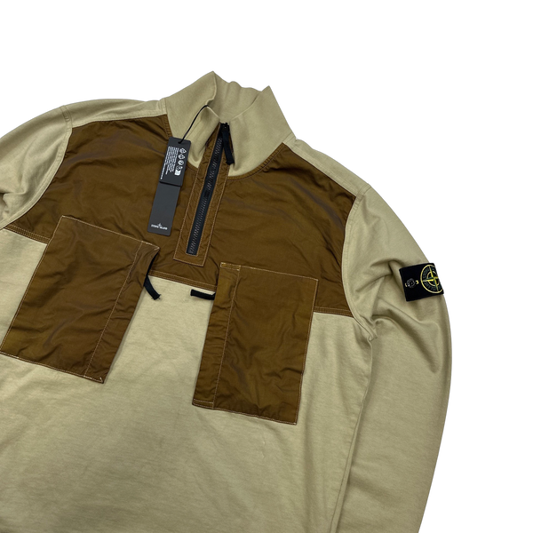 Stone Island Sample Piece Multipocket Nylon Panel Pullover Jumper - Large