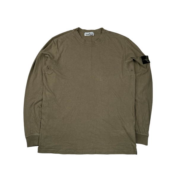 Stone Island 2017 Brown Longsleeve Cotton Top - XL