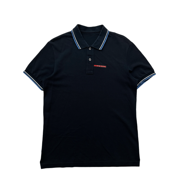Prada Navy Cotton Polo - Medium