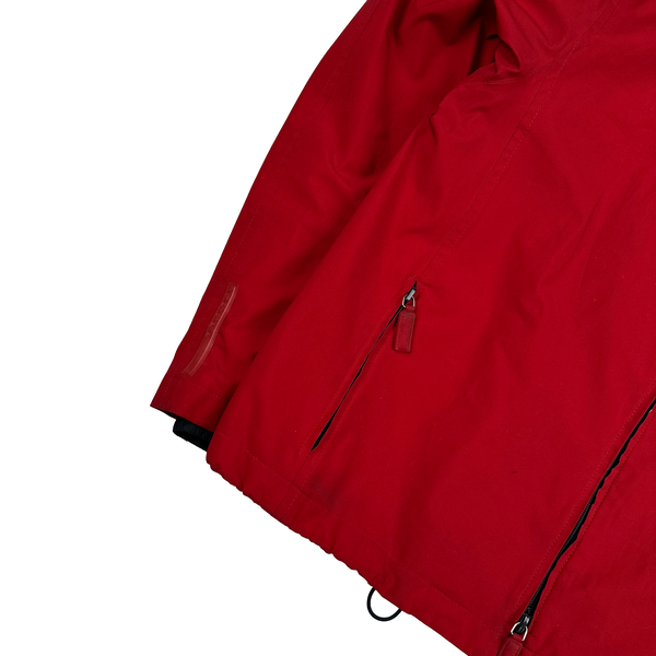 Prada Red Goretex Tab Zipped Parka Jacket - Small
