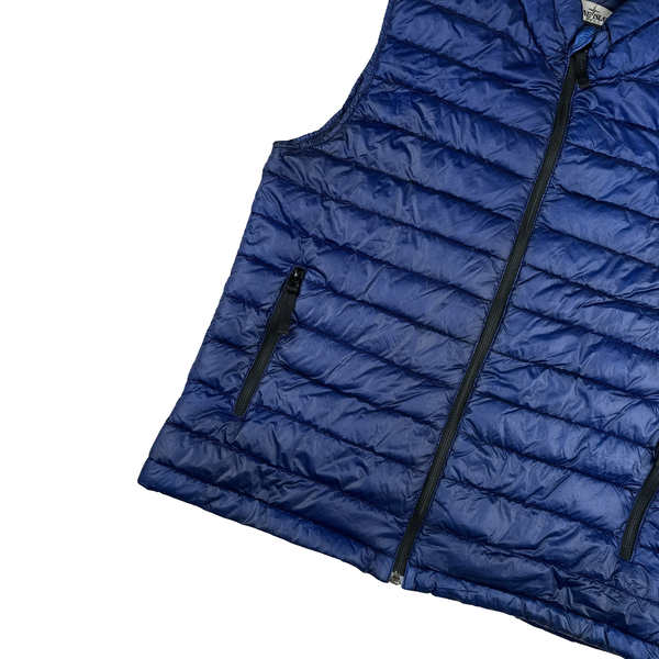 Stone Island 2012 Blue Garment Dyed Down Puffer Gilet - Medium