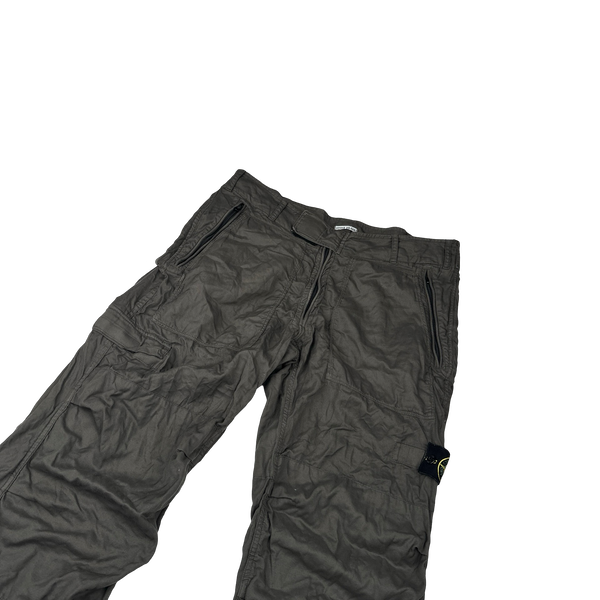 Stone Island 2007 Khaki Cotton Baggy Cargo Trousers - 34"