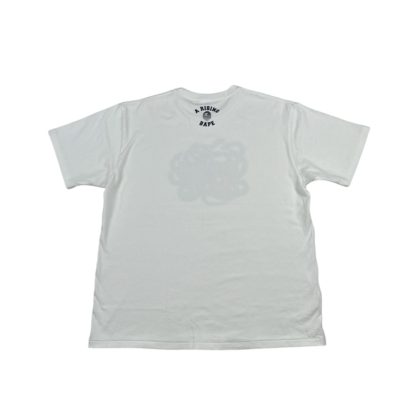 Bape Graphic A Rising Bape Spellout White T Shirt - XXL