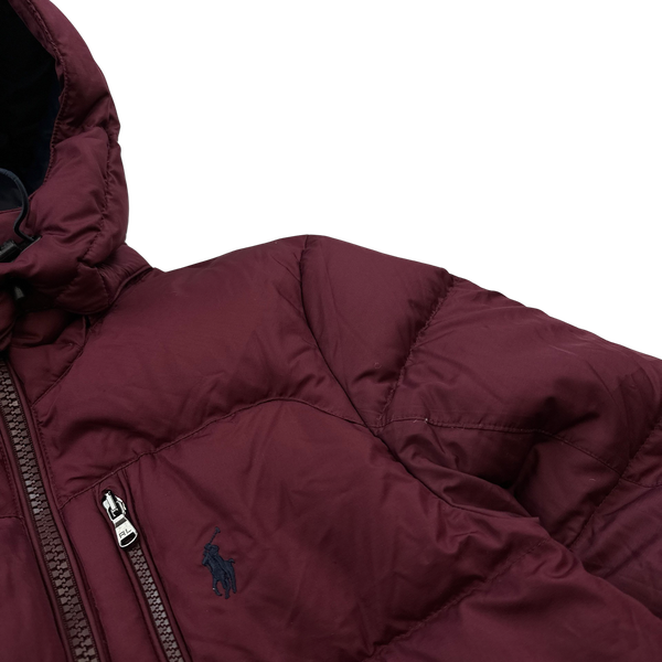 Ralph Lauren Red Down Filled Hooded Puffer Jacket - XS