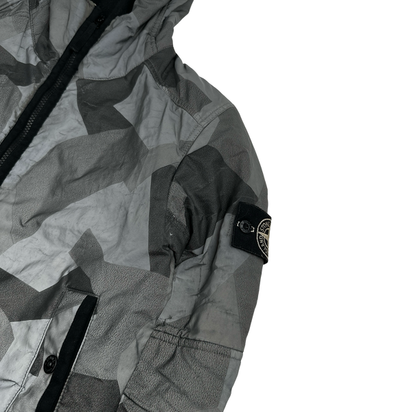 Stone Island 2012 Silver Fleece Lined 30th Anni Camo Reflective Jacket - Small
