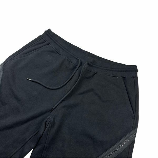 CP Company Black Cotton Fleece Shorts - Large