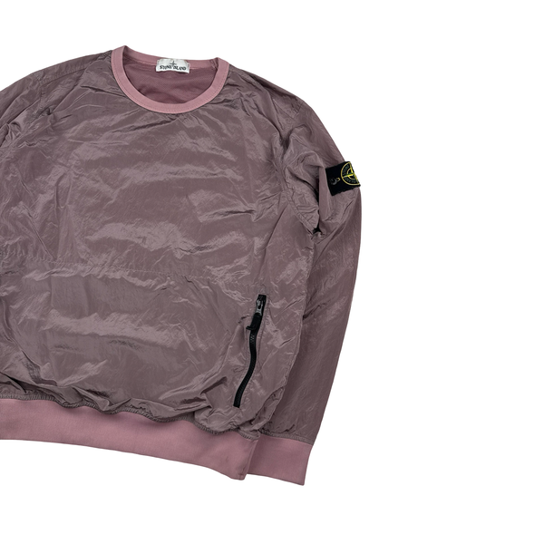 Stone Island Pink Nylon Metal Pullover Jumper - Medium