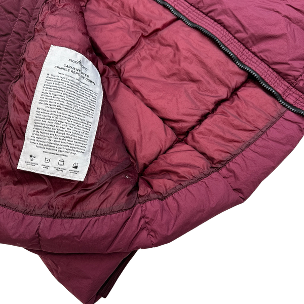 Stone Island 2018 Maroon Down Filled Crinkle Puffer Jacket - Small