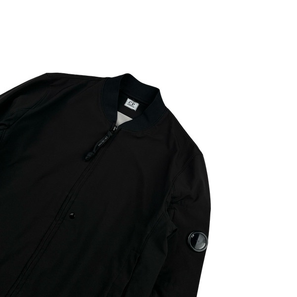 CP Company Black Soft Shell Bomber Jacket - Medium