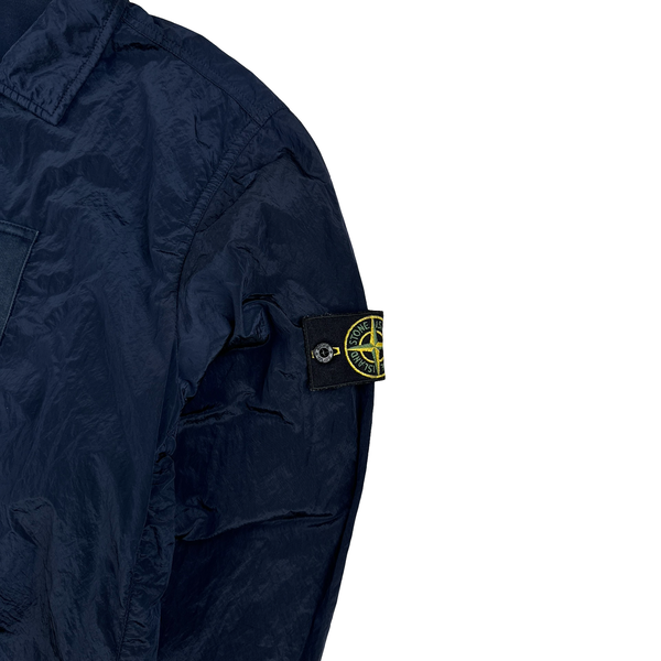 Stone Island 2017 Navy Nylon Metal Shimmer Overshirt - Medium