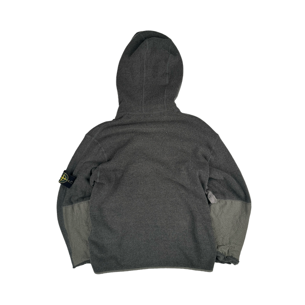 Stone Island 2004Grey Fleeced Zip Up Hoodie - Medium