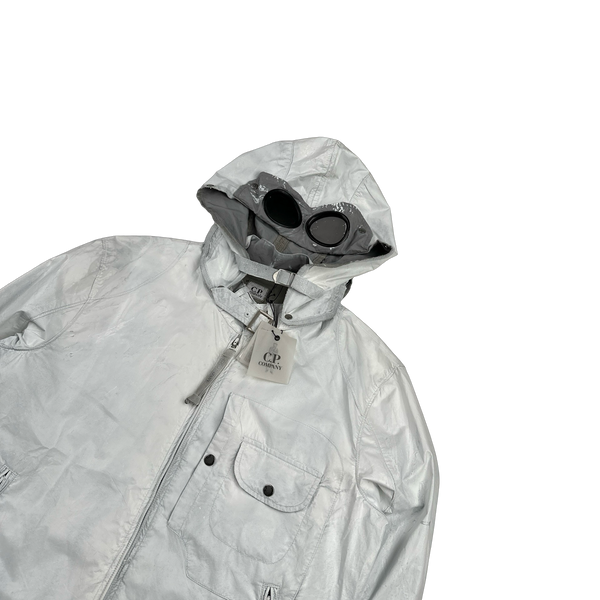 CP Company 2008 RARE White Hand Painted Mille Miglia Goggle Jacket - Large