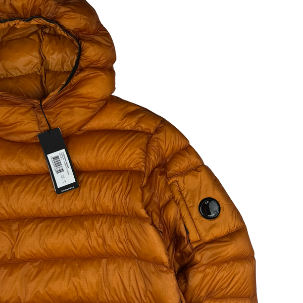 CP Company Orange DD Shell Hooded Pullover Puffer Smock - Large