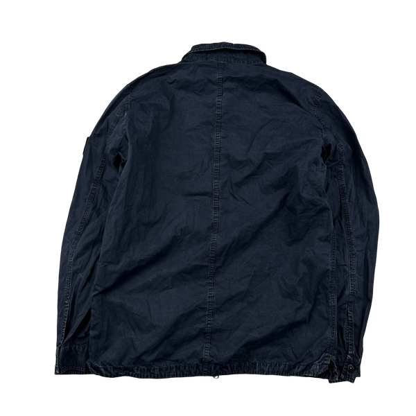 Stone Island 2020 Navy Cotton Zipped Overshirt - Medium
