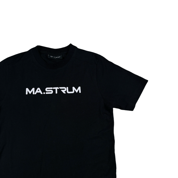 Ma Strum Black Spellout Cotton T Shirt - Small