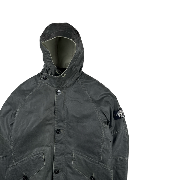 Stone Island 2009 Waxed ICE Heat Reactive Down Lined Jacket - XL