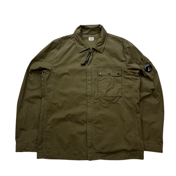 CP Company Khaki Zipped Lens Viewer Overshirt - XL