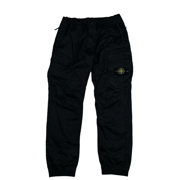 Stone Island 2021 Black RE T Cargo Trousers - 36"