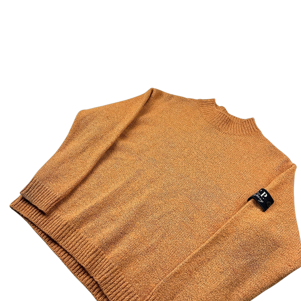 CP Company Vintage 2000 Orange Wool Blend Mock Neck Jumper -  XS