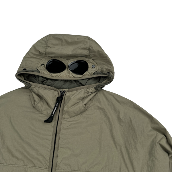CP Company Brown GDP Hooded Polartec Goggle Jacket - 3XL