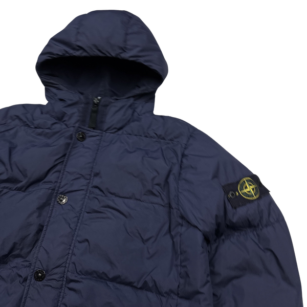 Stone Island Navy Crinkle R-NY Down Puffer Jacket - XL