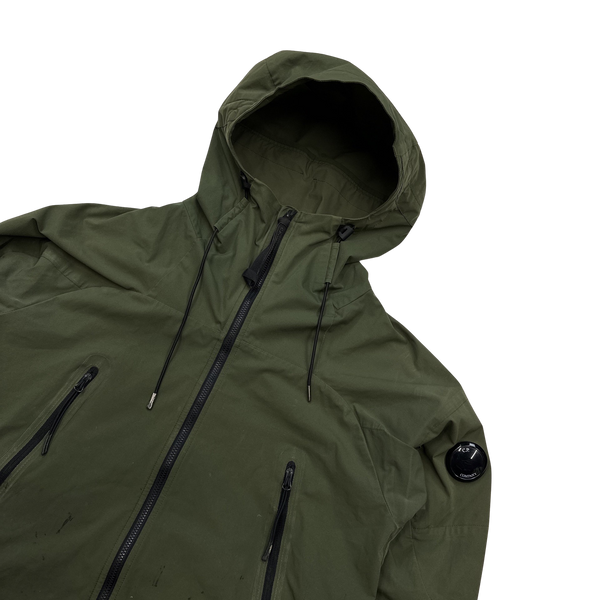 CP Company Khaki Green Hooded Pro Tek Jacket - Small