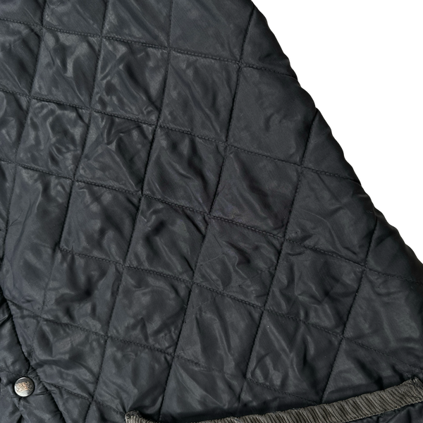 Burberry Nova Check Lined Black Quilted Padded Jacket - Large