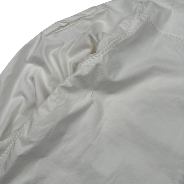 CP Company White Zipped Cotton Lens View Overshirt - Medium