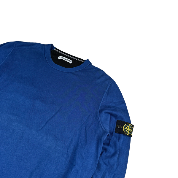 Stone Island 2011 Blue Cotton Crewneck Fine Knit Jumper - XL