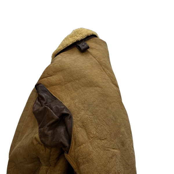 CP Company Early 80s Shearling Suede Leather Aviator Jacket - Large