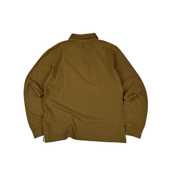 Stone Island 2019 Khaki Stellina Long Sleeve Cotton Polo Shirt - Large