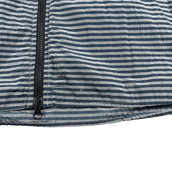 Stone Island 2017 Marina Blue Stripped Nylon Metal Jacket - 3XL