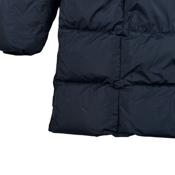 Stone Island 2019 Navy Garment Dyed Crinkle Reps Dual Hood Parka Jacket - Small