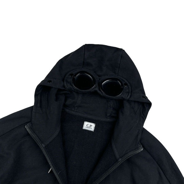 CP Company Black Cotton Goggle Hoodie - Large
