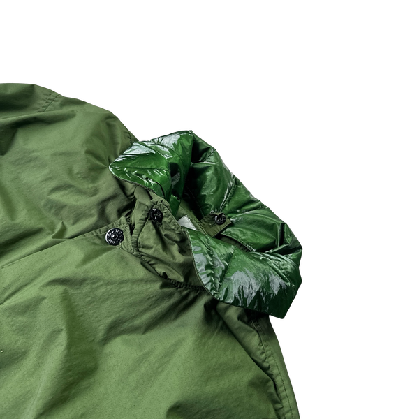 Stone Island 2022 Green Naslan Light Watro Down TC Long Jacket - XL