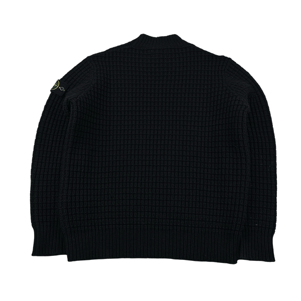 Stone Island 2024 Black Virgin Wool Knit Jumper - Large
