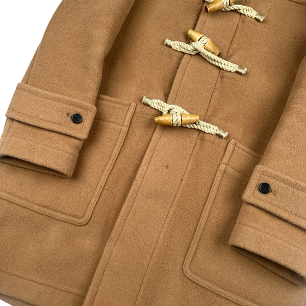 Burberry Check Lined Wool Duffle Coat - Medium