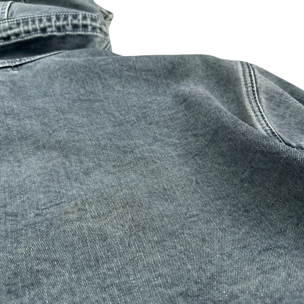 Stone Island 2018 Foam Resin Treated Denim Parka Jacket - Large