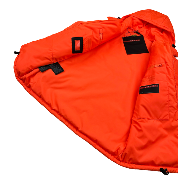 Prada Linea Linea Rossa 2018 Corallo Fluo Spellout Jacket - Medium
