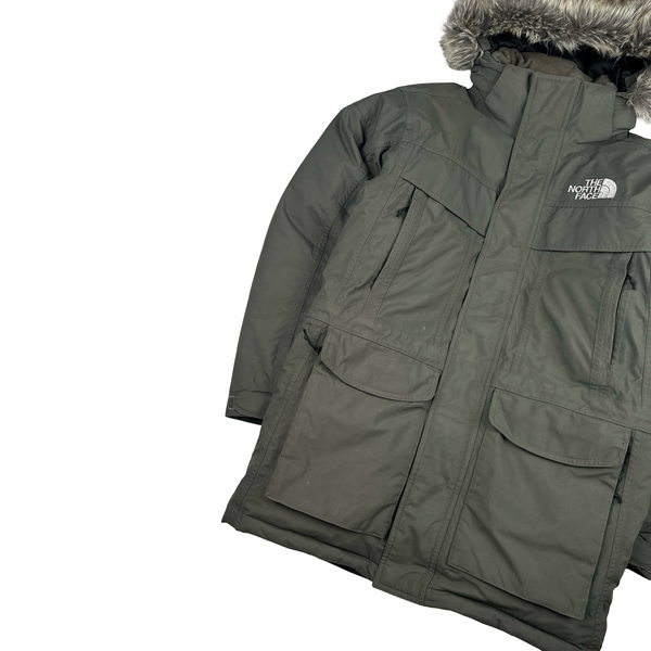 North Face Khaki Hyvent Fur Hood Down Filled Parka Jacket - XS