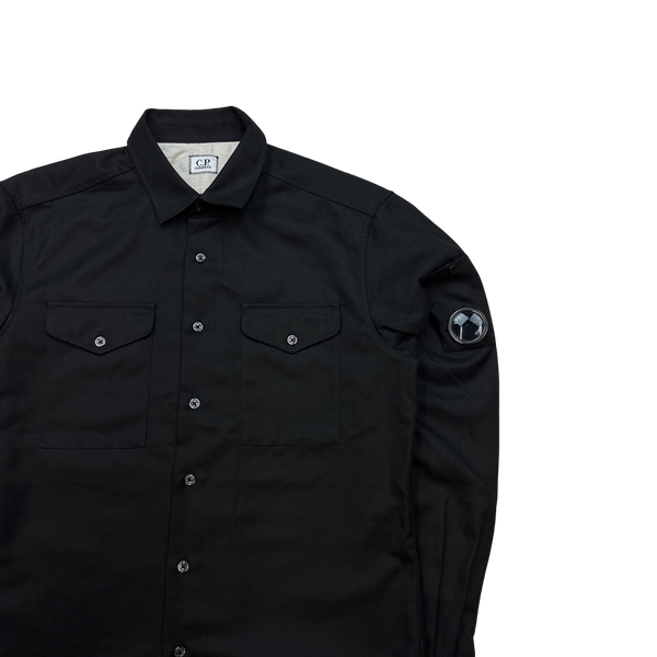 CP Company Black Button Up Overshirt - Medium