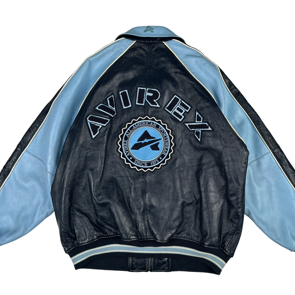 Avirex Classic Leather Spell out Bomber Jacket - XXL